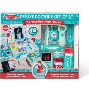 New in box Melissa & Doug Deluxe Doctor's Office Play 46 piece Set